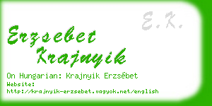 erzsebet krajnyik business card